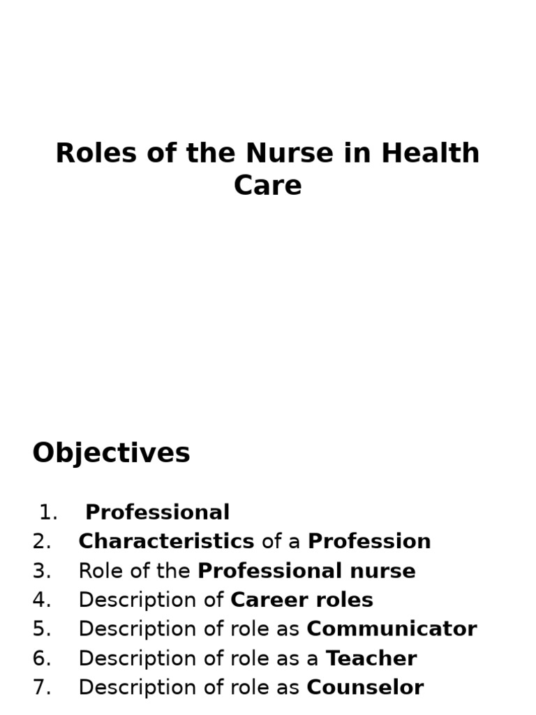Nurse Roles in Healthcare Explained | PDF | Nursing | Profession