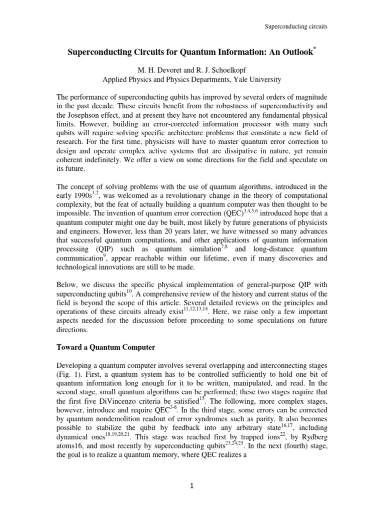 Superconducting Circuits in Quantum Computing | PDF | Quantum Computing ...