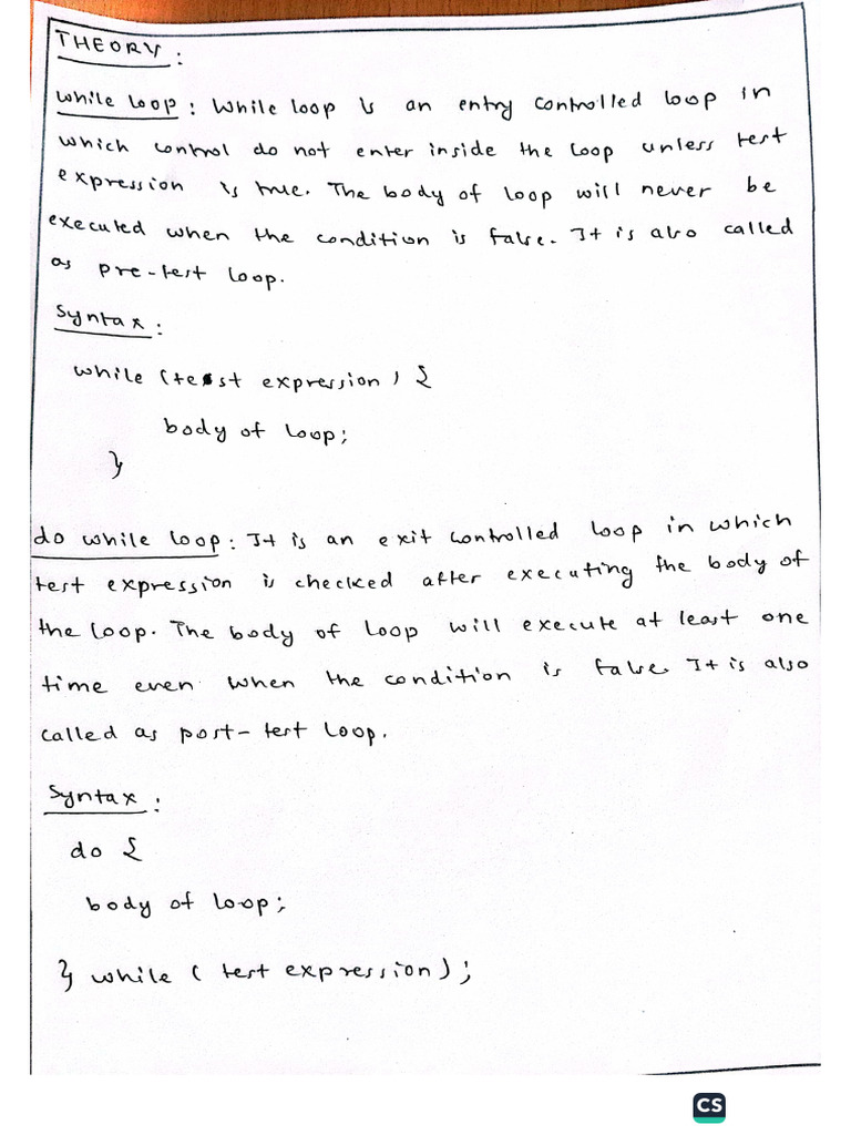 While Loop in C | PDF