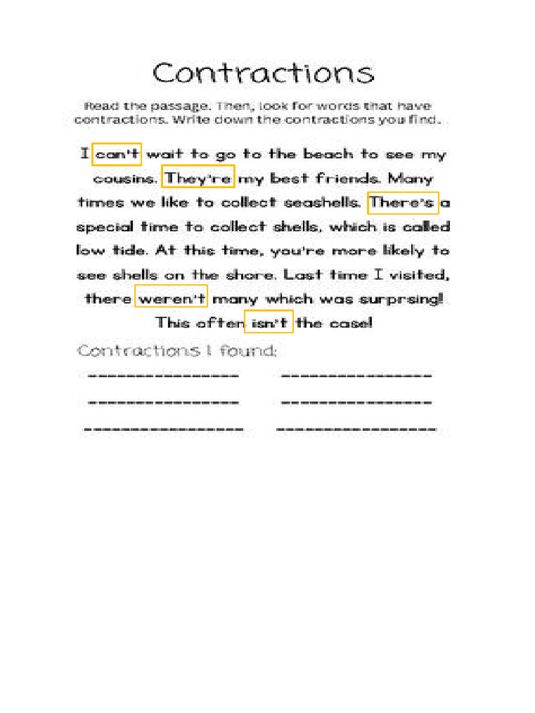 Contractions Example | PDF