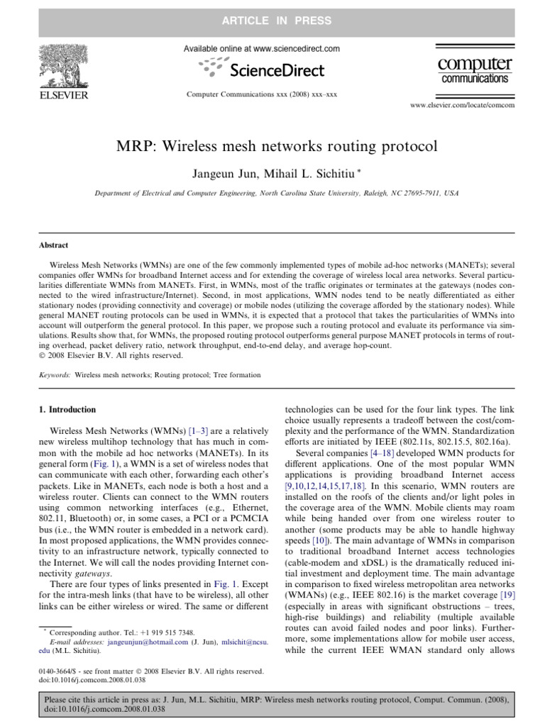 Optimized Routing for Wireless Mesh Networks | PDF | Wireless Ad Hoc ...