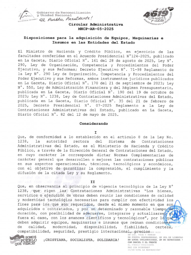 Circular Adm Adq Maquinaria y Equipos | PDF