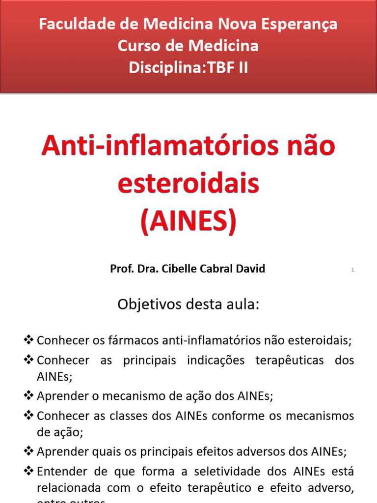 AINEs: Mecanismos e Efeitos Adversos | PDF | Anti-inflamatório não ...
