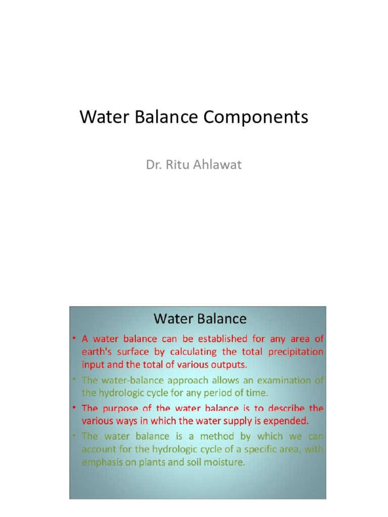 Understanding Water Balance Components | PDF
