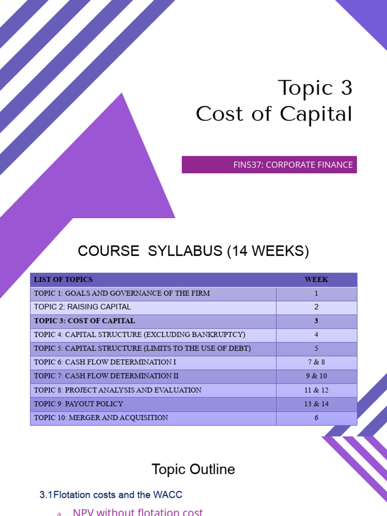 Cost of Capital in Corporate Finance | PDF | Cost Of Capital ...