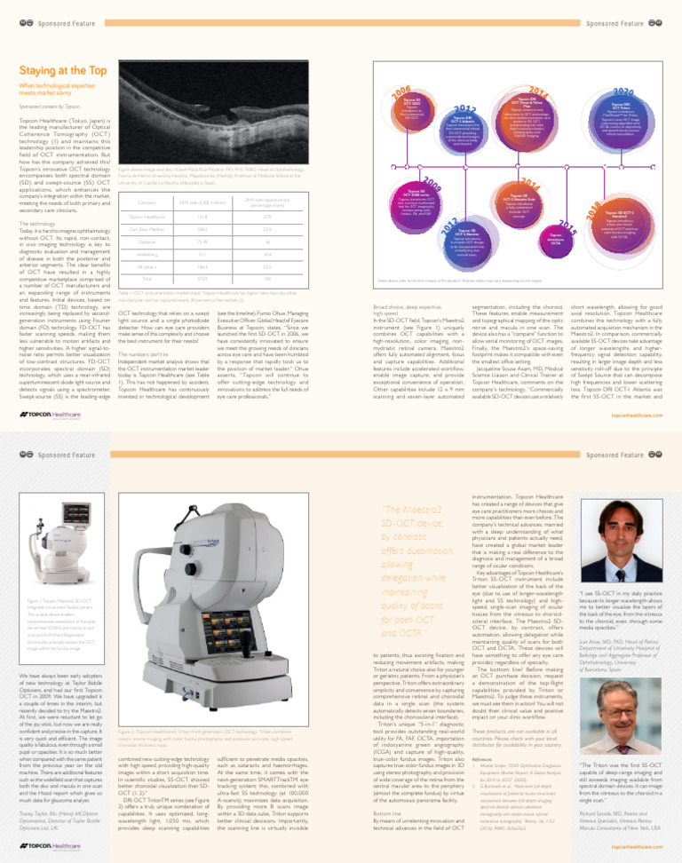 Topcon Healthcare: OCT Technology Leader | PDF | Retina | Eye