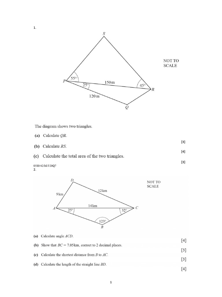 Form 4 Mathematics Questions | PDF