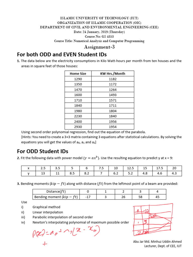 Assignment 3 GS 4353 Numerical Analysis and Computer Programming | PDF ...