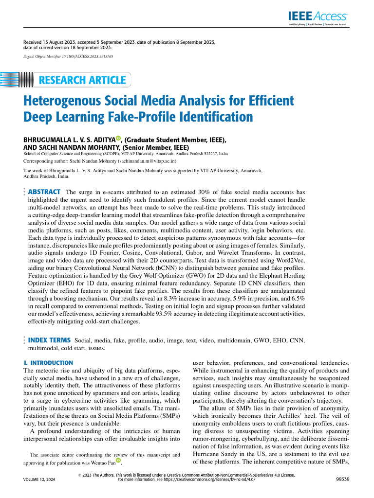 Deep Learning for Fake Profile Detection | PDF | Deep Learning | Wavelet