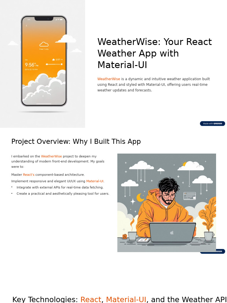 WeatherWise: React Weather App Guide | PDF | Mobile App | User Interface