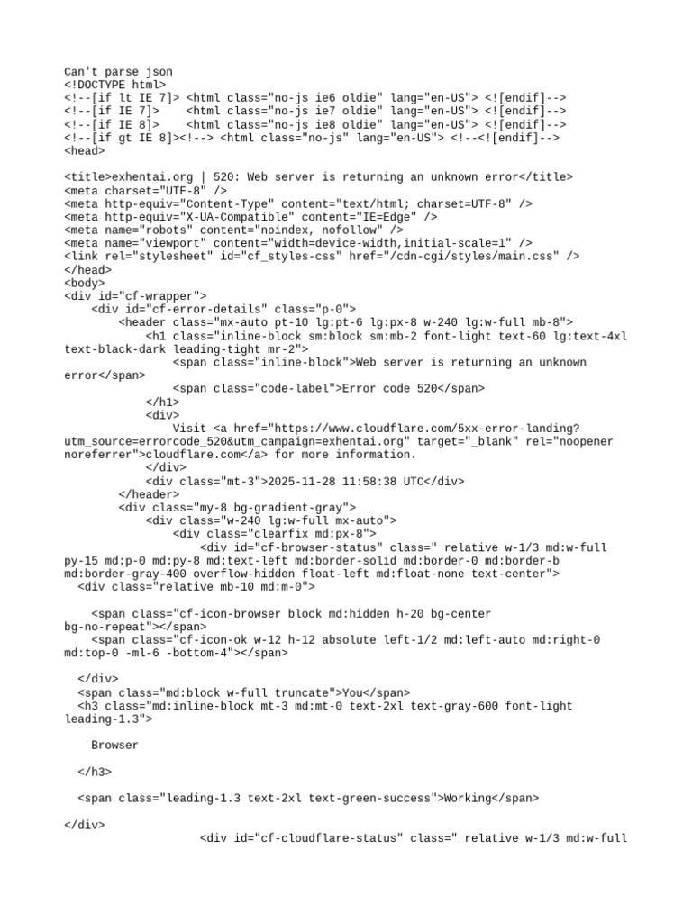 Error 520: Unknown Server Issue | PDF | Computing | Websites