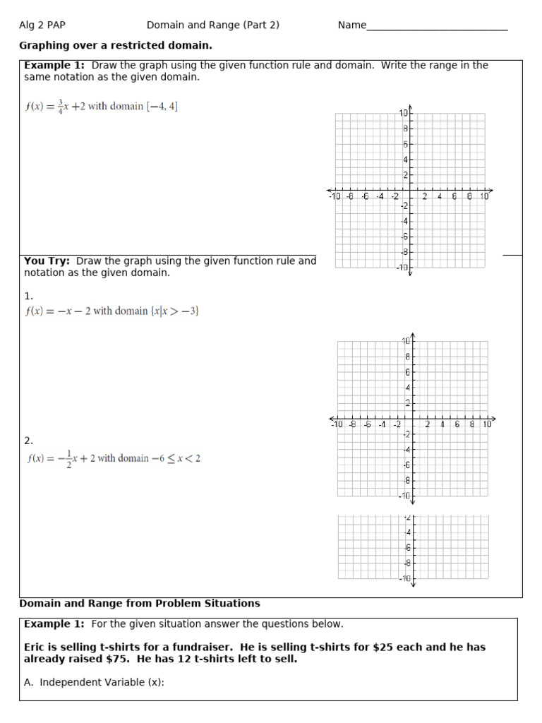 Domain and Range Graphing Guide | PDF