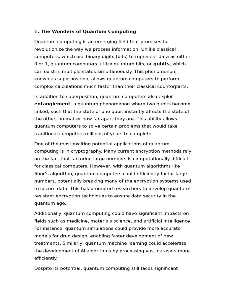Quantum Computing: Future of Technology | PDF