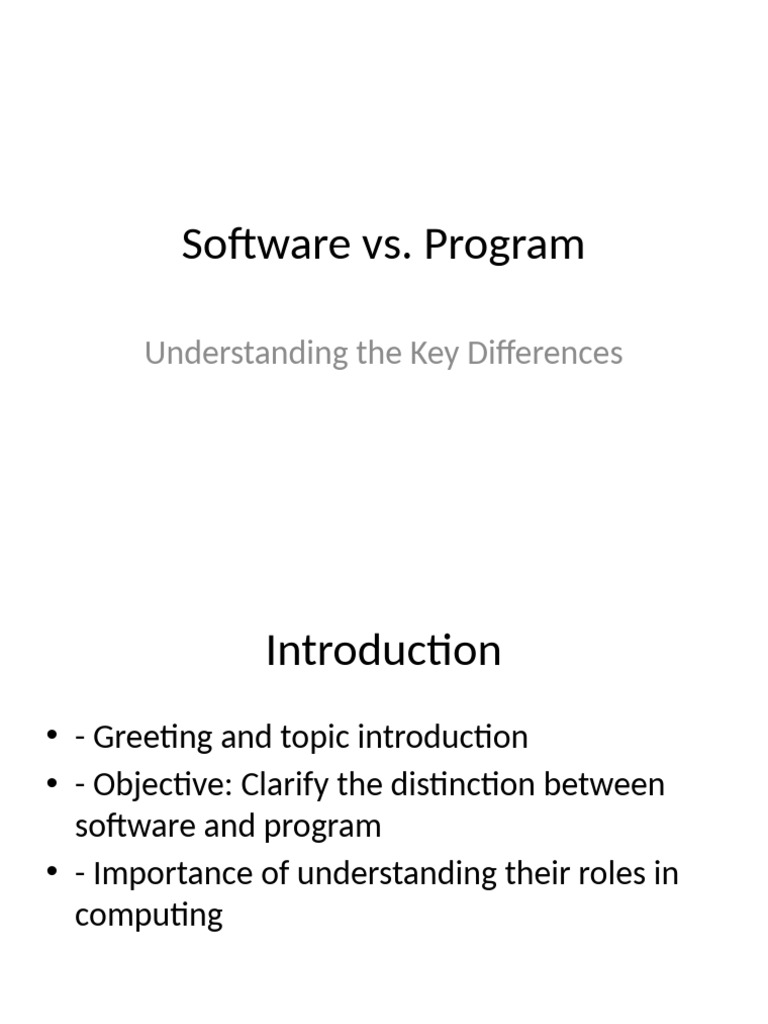 Software Vs Program Presentation | PDF