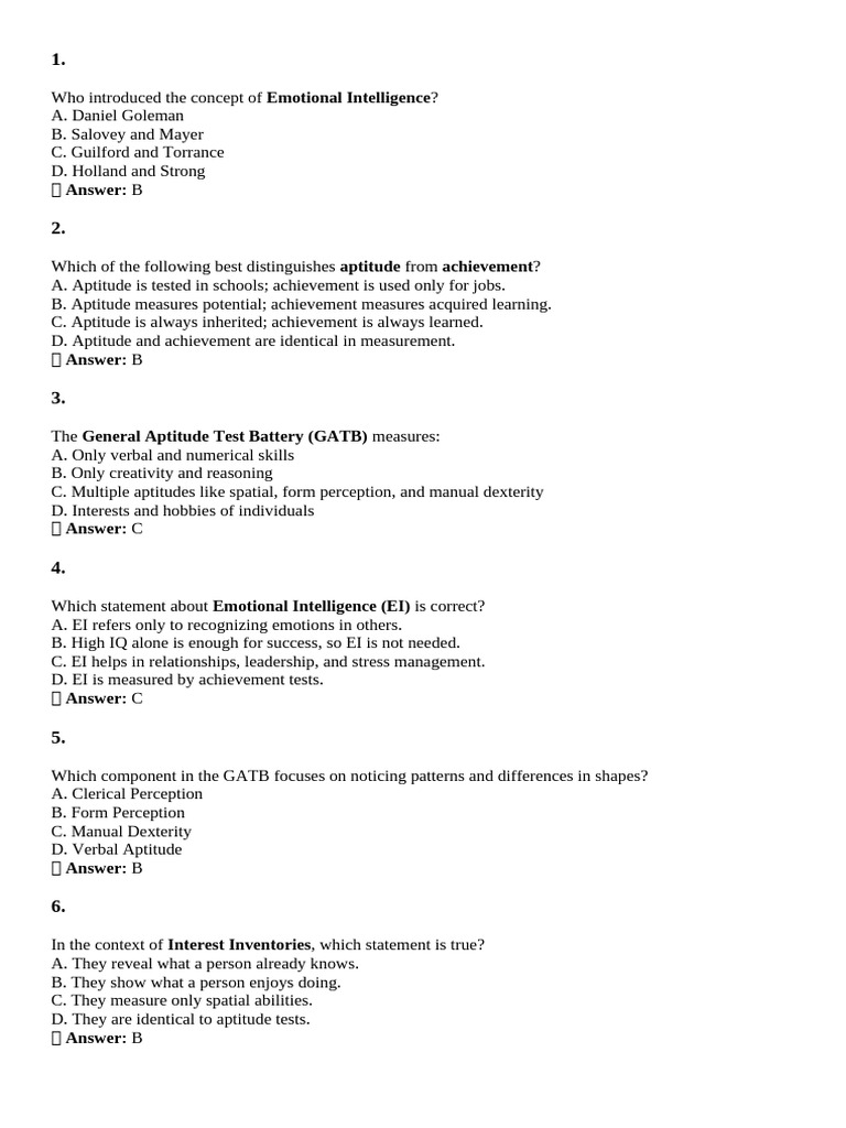 Emotional Intelligence and Aptitude Insights | PDF | Emotional ...