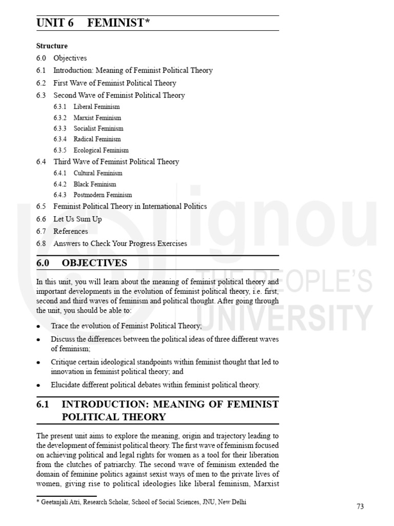 Feminism Notes | PDF | Gender Studies | Feminism