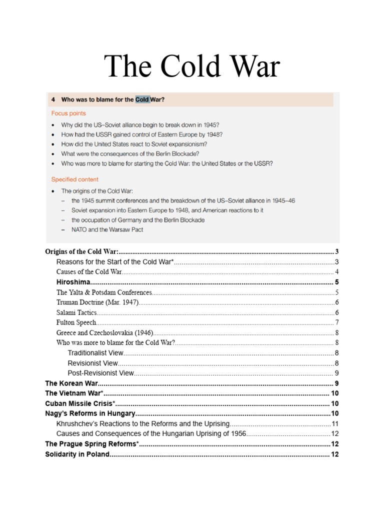 Causes and Origins of the Cold War | PDF | Cold War | Soviet Union