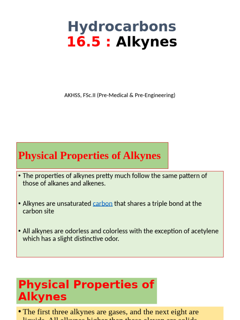 10. Preparation ALKYNES | PDF | Alkene | Alkane