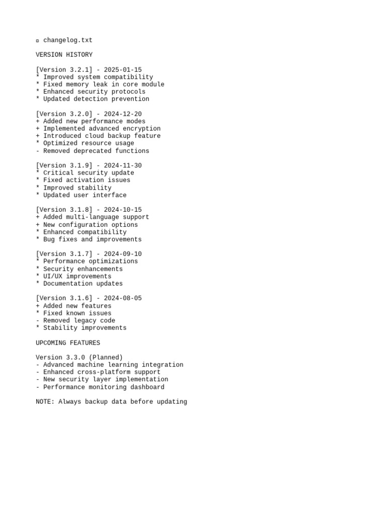 Change Log | PDF