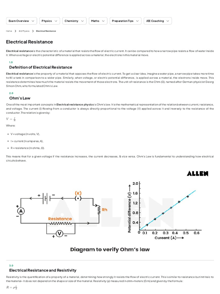 Understanding Electrical Resistance Basics | PDF | Electrical ...