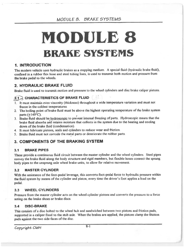 Module 8 Brake Systems | PDF