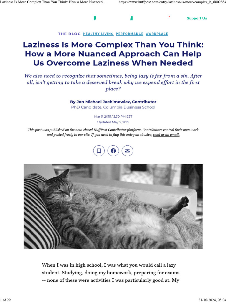 Understanding Laziness Causes and Solutions PDF Goal Motivation