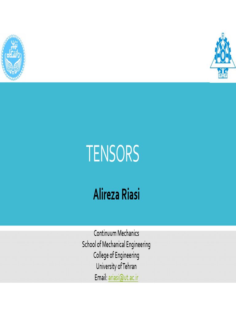 Understanding Tensors in Continuum Mechanics | PDF | Tensor | Vector Space