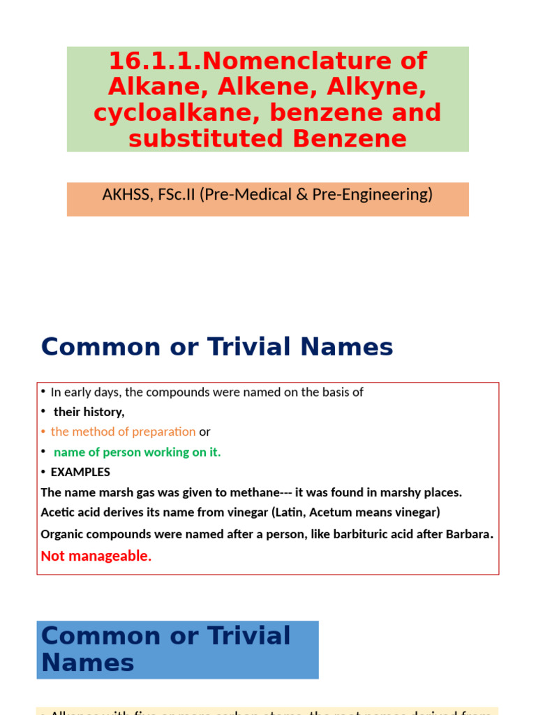 Alkane Nomenclature | PDF | Alkane | International Union Of Pure And ...