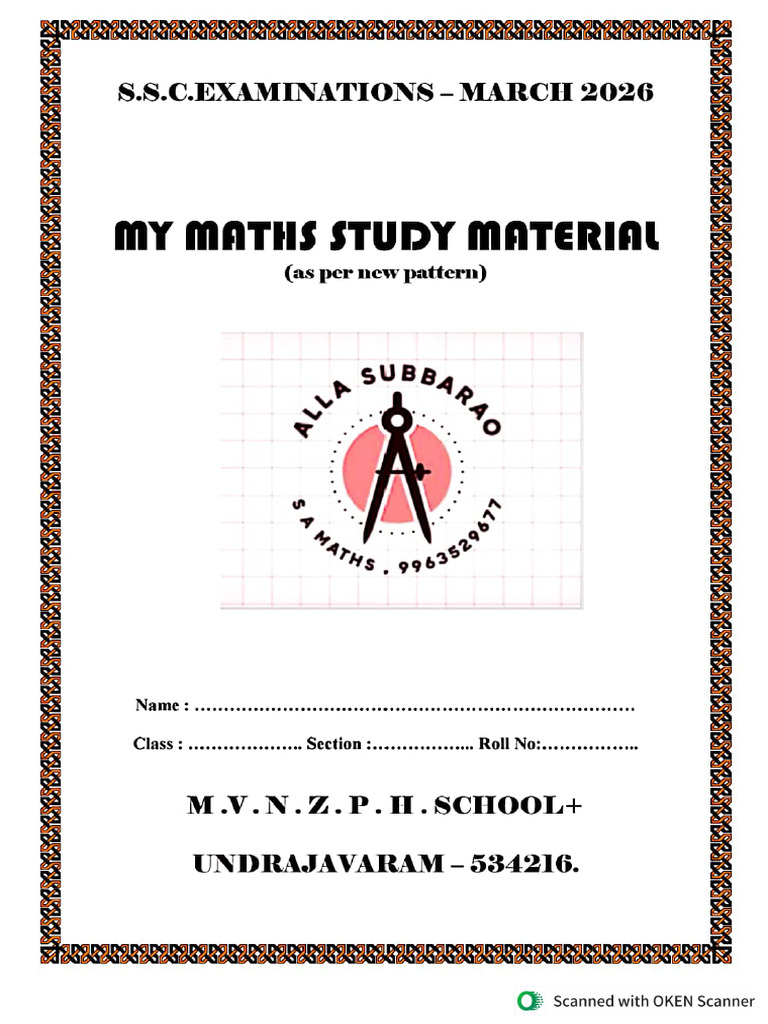 10th Maths Study Material (2025-26) | PDF