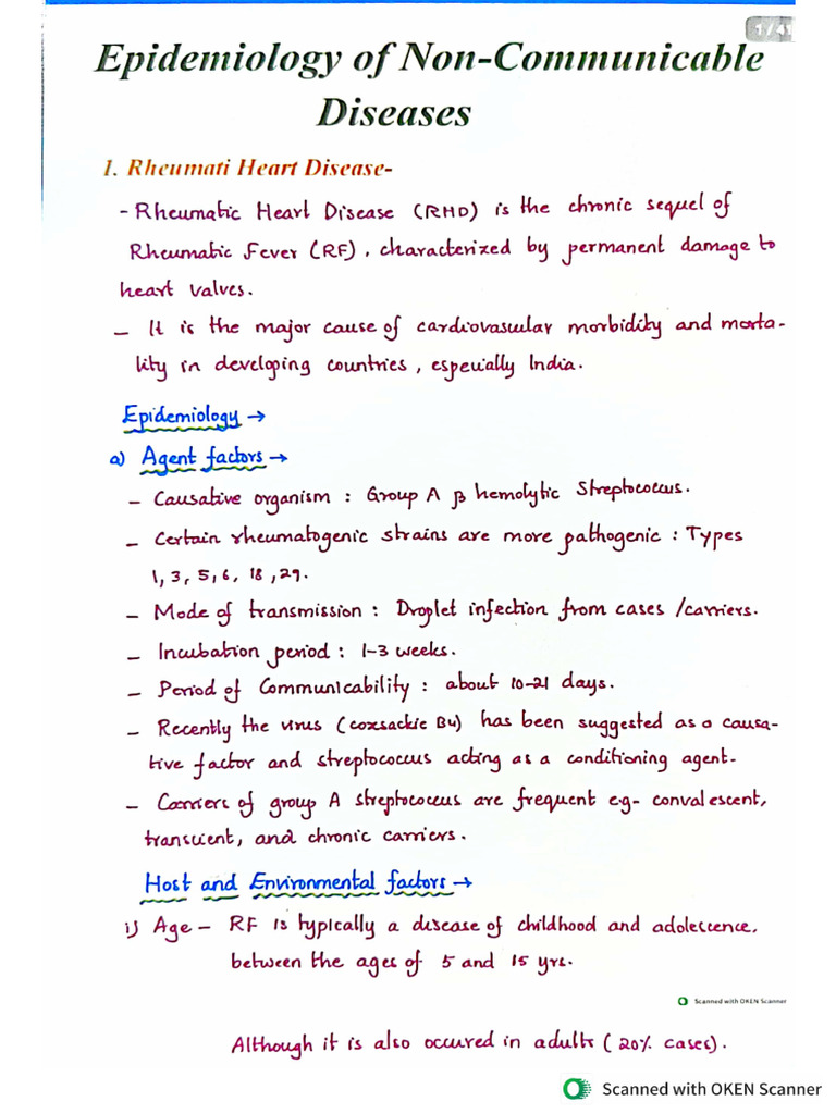 Epidemiology of Non Communicable Diseases | PDF