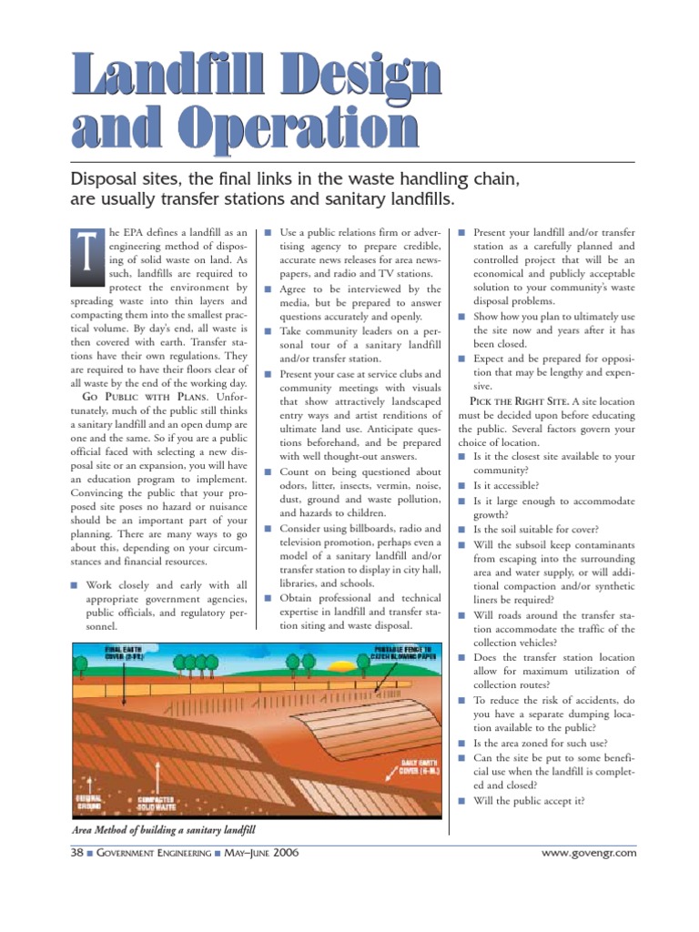 Landfill Design | Landfill | Waste Management