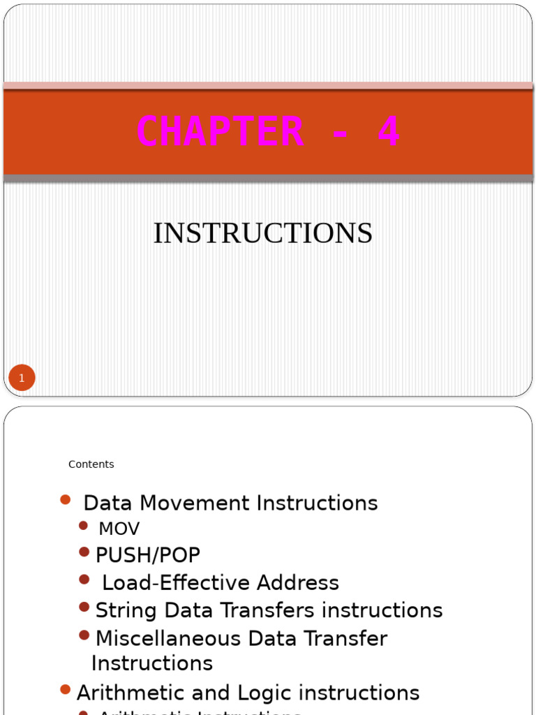 Chapter 4 - 8086b Instructions Set | PDF | Multiplication | Assembly ...