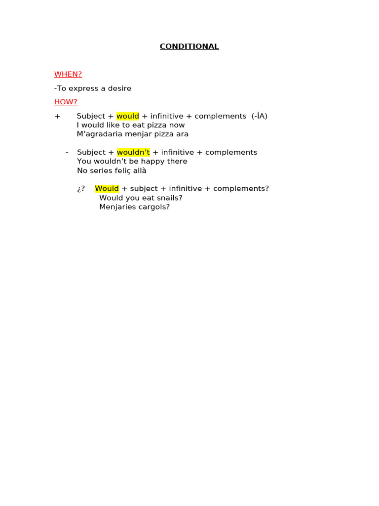 Conditional Sentences Explained | PDF