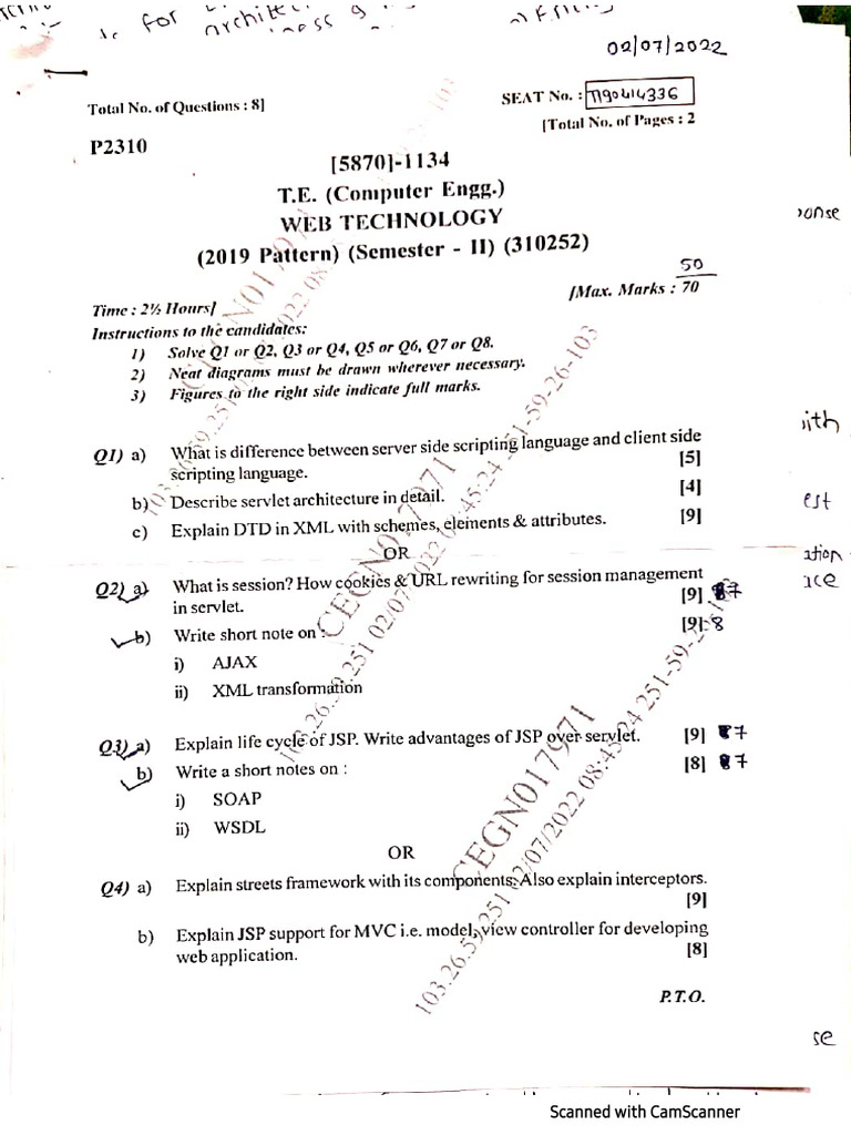 WT Solved Papers | PDF