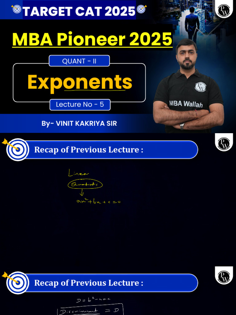 Algebra 05 Class Notes MBA Pioneer 2025 (CAT OMETS) | PDF | Mathematics ...