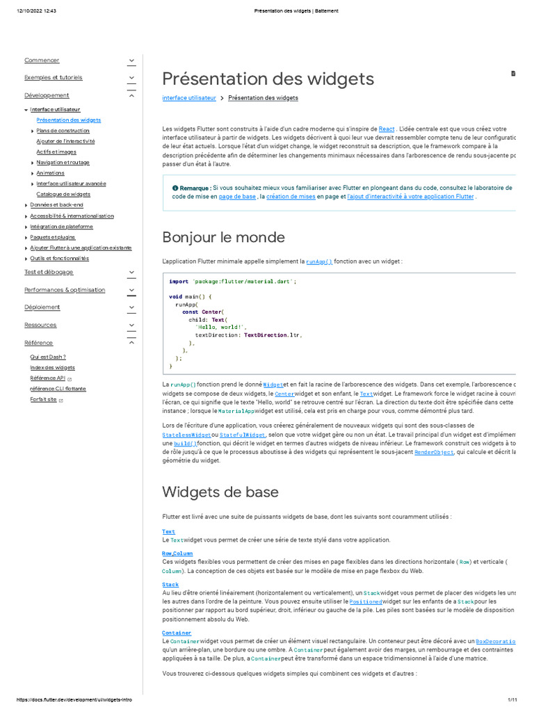 Introduction aux widgets Flutter | PDF | Logiciel | Bibliothèque logicielle