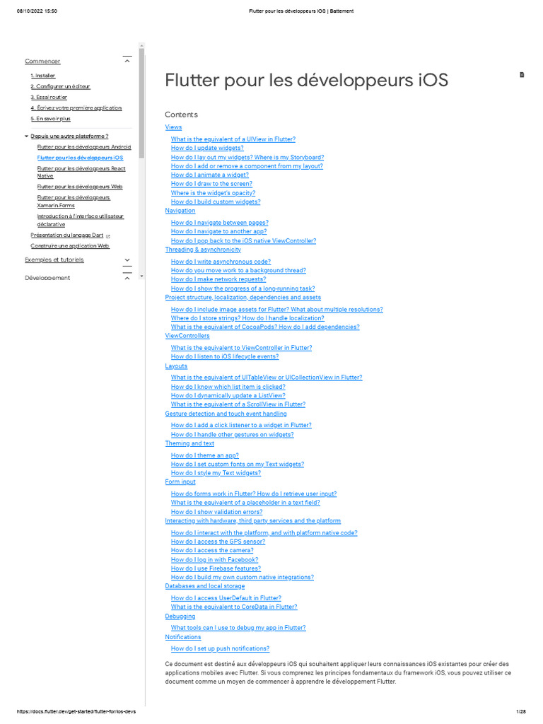 Flutter pour développeurs iOS : Guide pratique | PDF | iOS ...