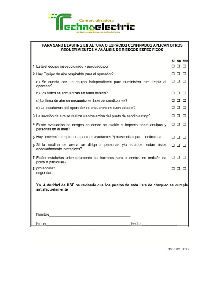 Check List Sandblast | PDF