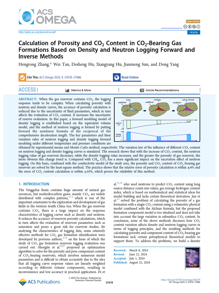 CO2 Impact on Gas Reservoir Logging | PDF | Density | Gases