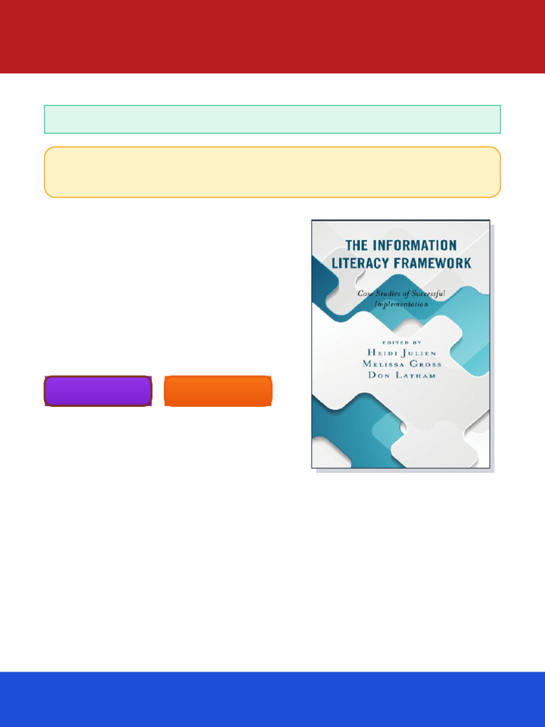 The Information Literacy Framework Case Studies Of Successful