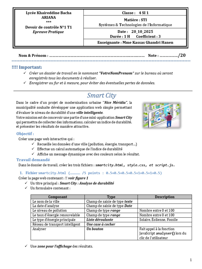 Mini-application Smart City : Durabilité | PDF | Internet | Internet et Web
