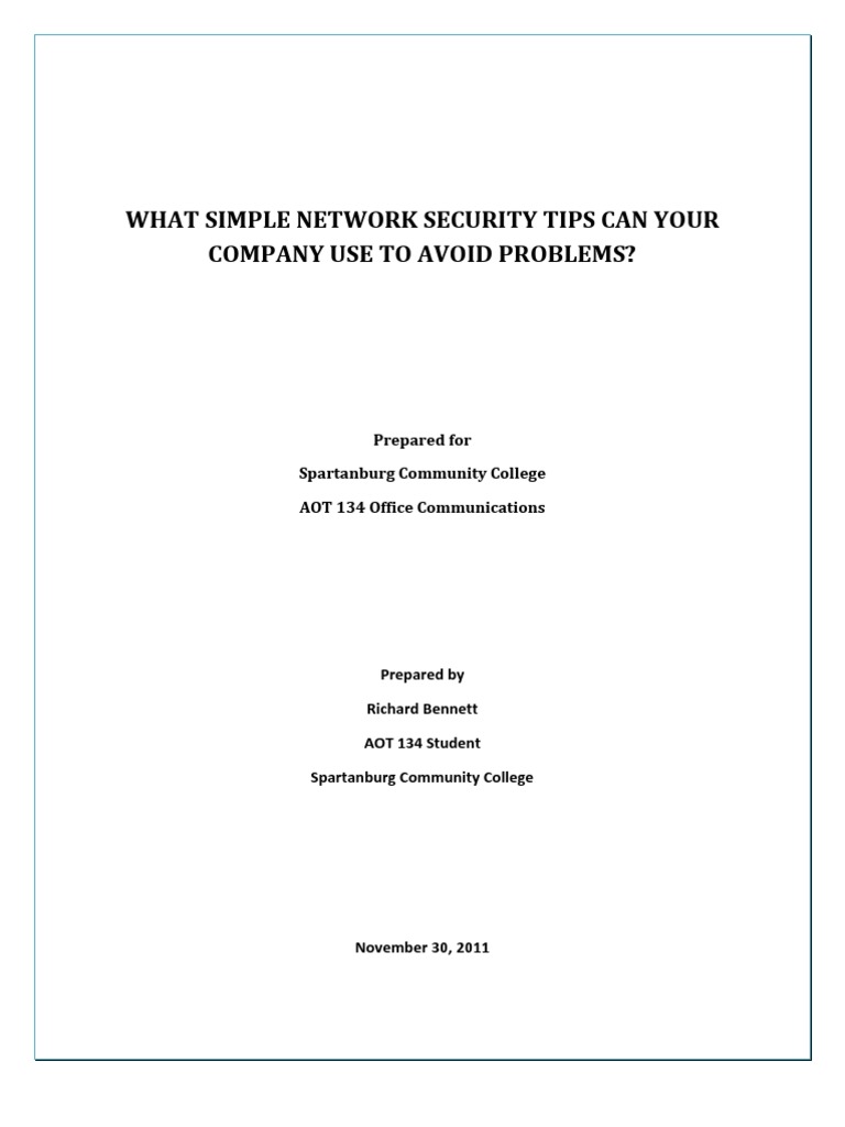 Simple Network Security Tips for Businesses | PDF | Computer Virus ...