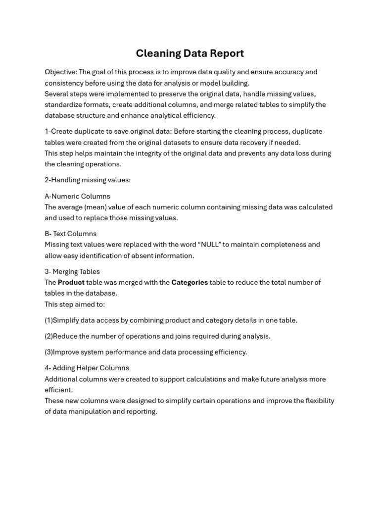 Data Cleaning Process Overview | PDF