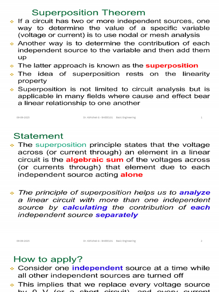 superposition theorum | PDF