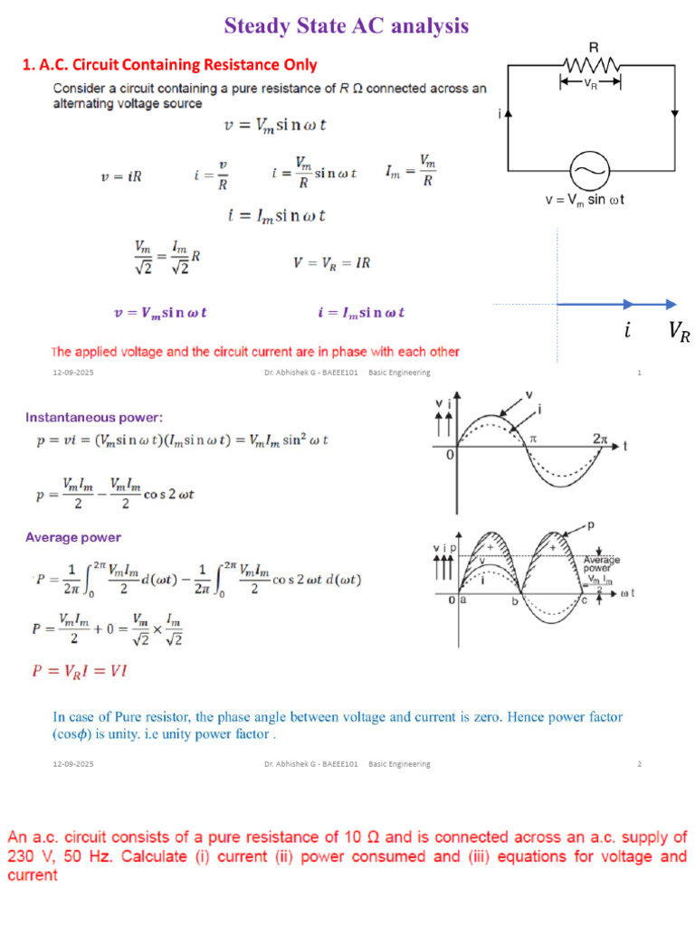 Steady State Ac Analysis | PDF