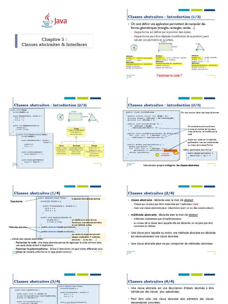 Classes Abstraites et Interfaces en Java | PDF | Interface ...