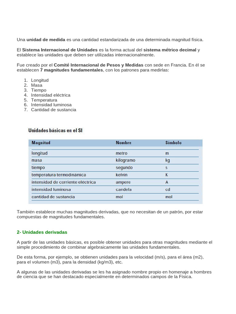 Unidades de Medida y Cifras Significativas | PDF | Decimal | Sistema ...