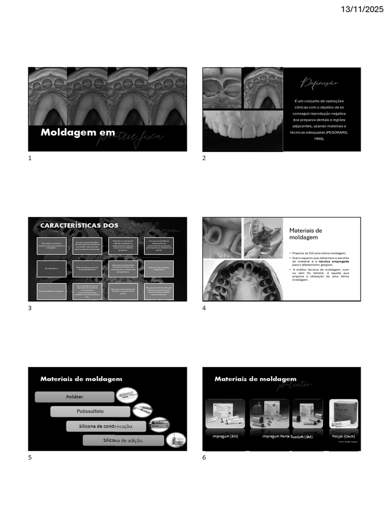 Aula+PDF+ +Moldagem+Em+Prótese+Fixa+2025 | PDF | Polimerização