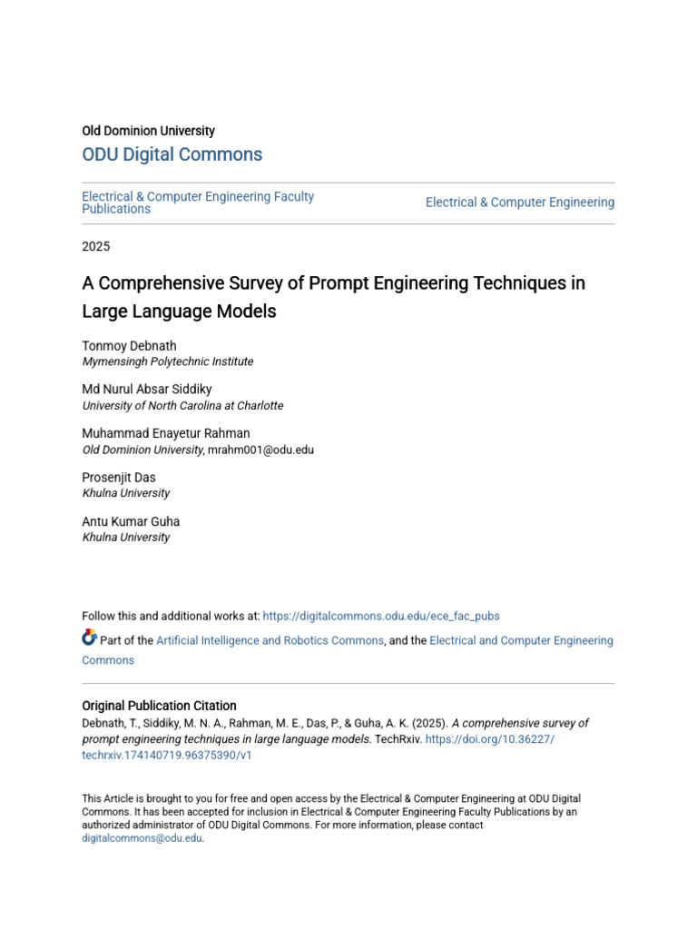 Survey of Prompt Engineering Techniques | PDF | Reason | Cognitive Science