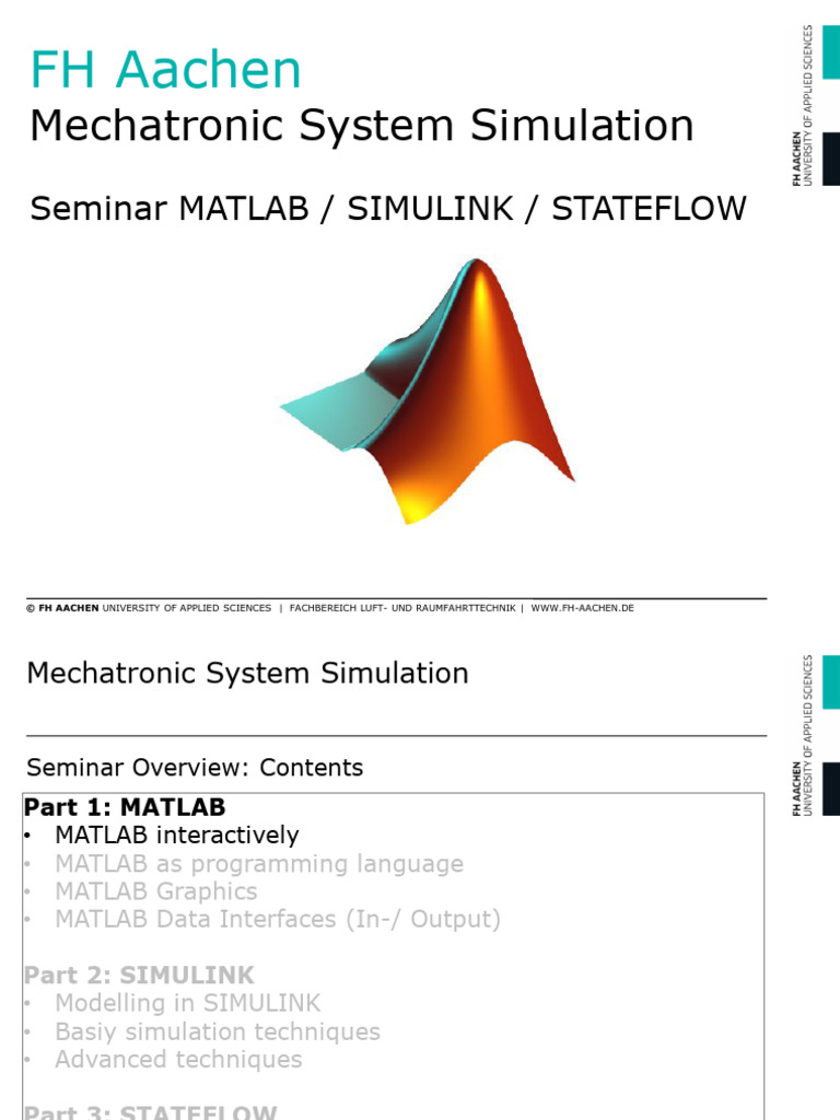 Mechatronic System Simulation Seminar | PDF | Matlab | Matrix (Mathematics)